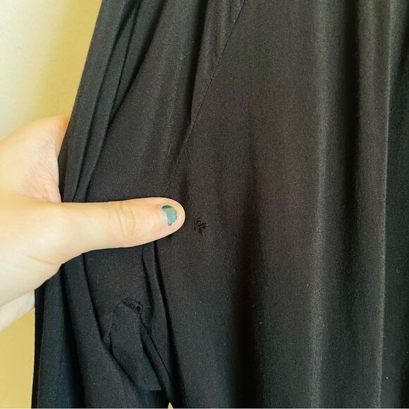 Victoria’s Secret Black Off Shoulder Tassel Sleep Romper Large - Picture 8 of 11